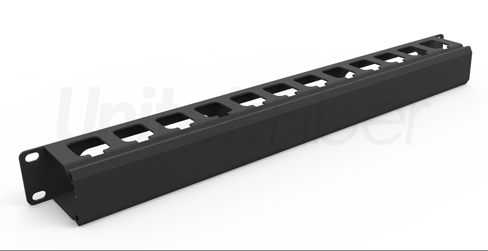Fiber Optic Cable Manager|24 Slots 2U 19 Inch Aluminum Single Sided Horizontal Cable Managment Bar
