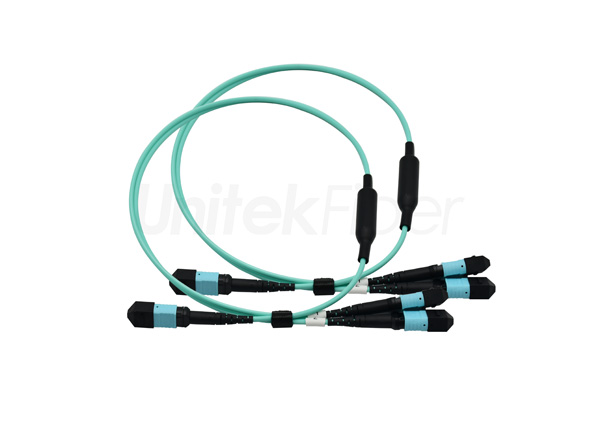 MPO/MTP Fiber Cable|Fiber Optic Patch Cord MPO/MTP - 2MPO/MTP 24 Cores  OM3 3.0mm LSZH Aqua