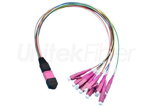 fiber cable fan out mpo mtp lc fiber optic patch cord 12c mm om4 ofnr
