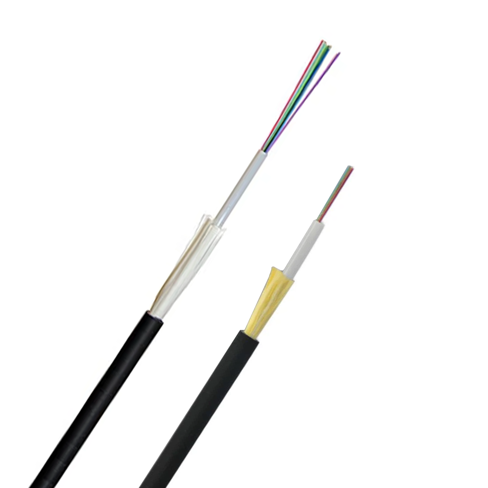 Indoor Outdoor Fiber Optic Cable|Single Mode G655D 8Cores 250um Bare Fiber Drop Cable PE Jacket